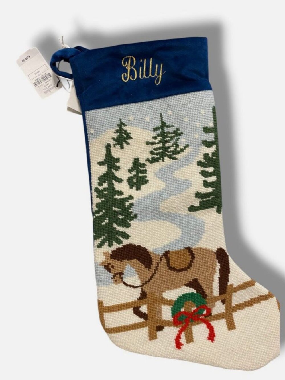 Bauble Stockings x Sainty Nelsen Blue Calder Cowboy Christmas Stocking "Billy"